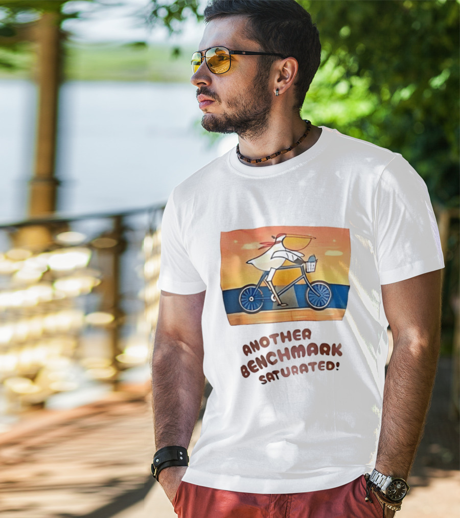 Another Benchmark Saturated Pelican On Bicycle T-Shirt