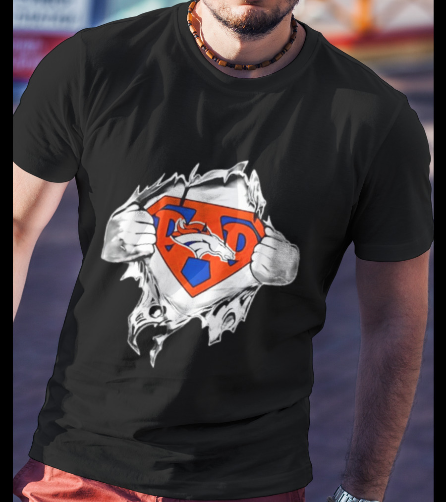 Denver Broncos Super Dad Happy Father's Day Hero Football Fan T-Shirt