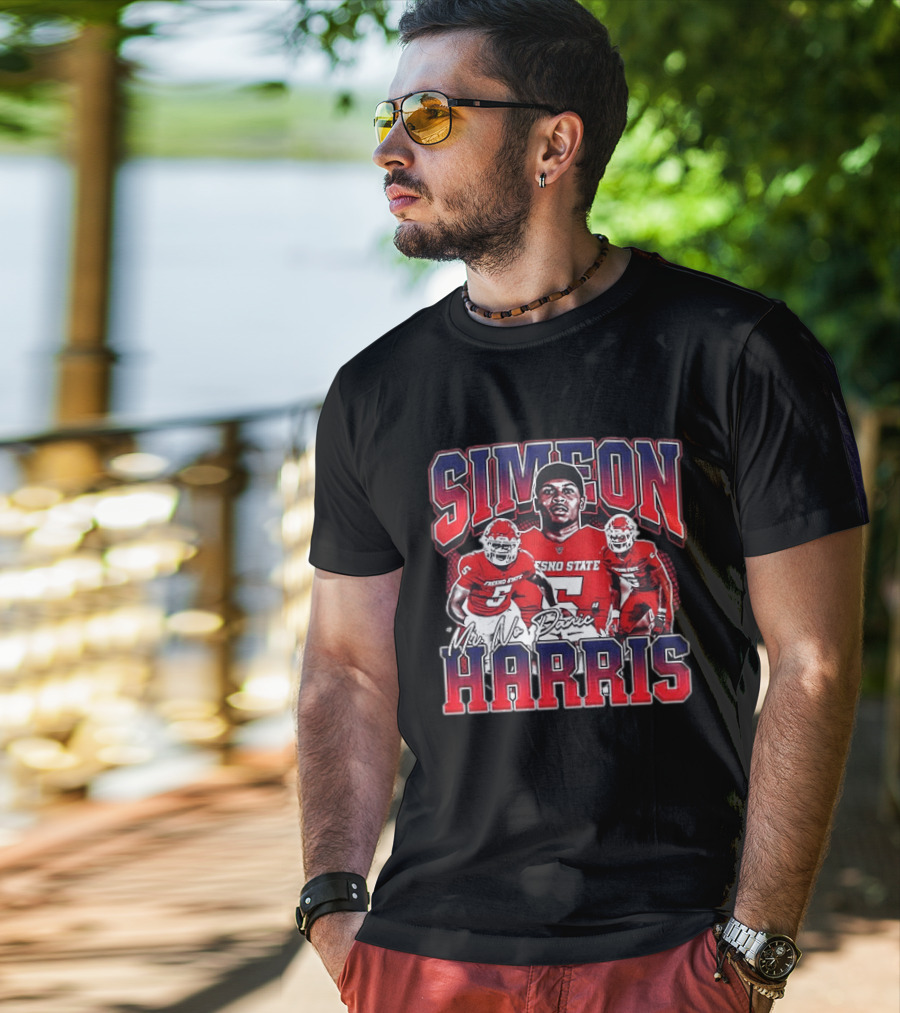 Simeon Harris Fresno State Bulldogs Mr No Panic Football Player Recognition T-Shirt