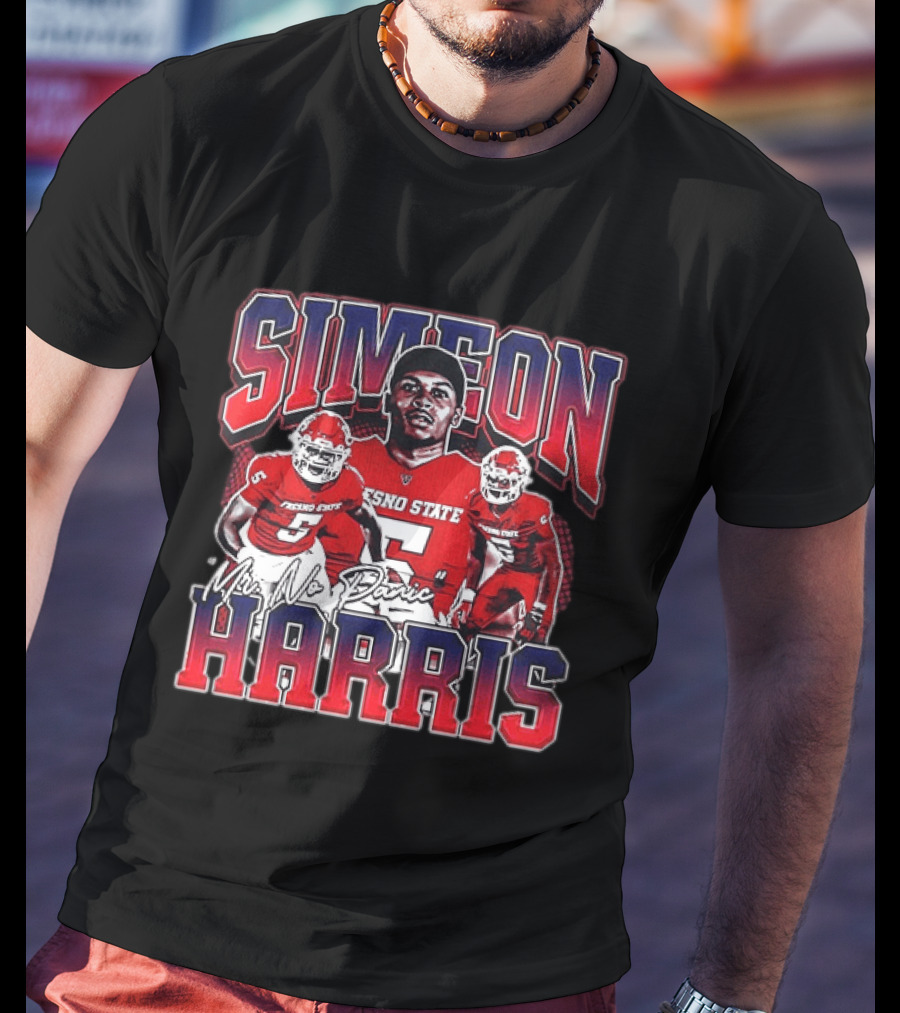 Simeon Harris Fresno State Bulldogs Mr No Panic Football Player Recognition T-Shirt