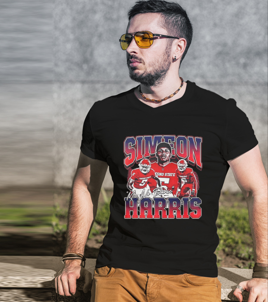 Simeon Harris Fresno State Bulldogs Mr No Panic Football Player Recognition T-Shirt