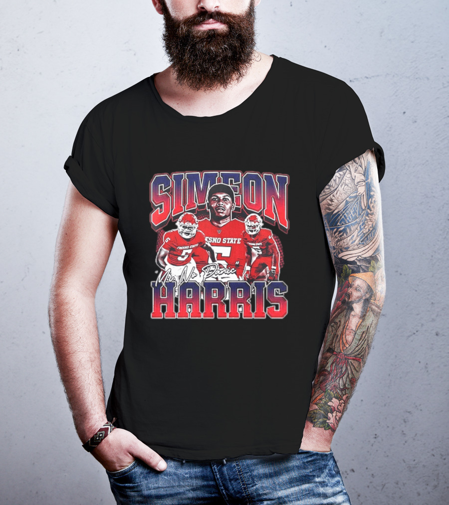 Simeon Harris Fresno State Bulldogs Mr No Panic Football Player Recognition T-Shirt