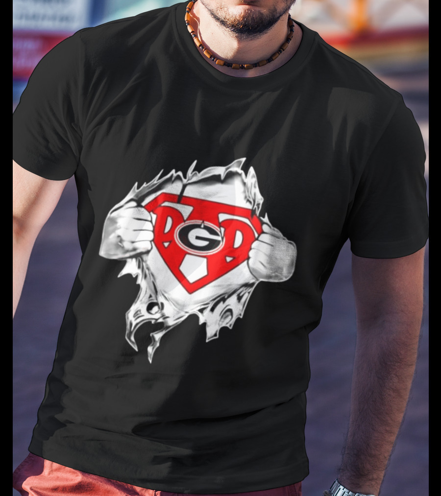 Georgia Bulldogs NCAA Super Dad Happy Father's Day Hero T-Shirt