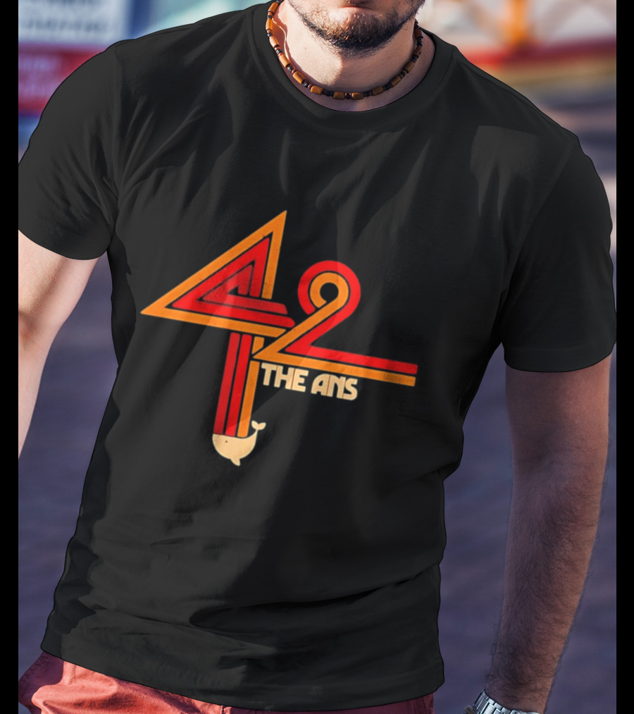 The Hitchhiker's Guide To The Galaxy 42 The Answer Text With Whale T-Shirt