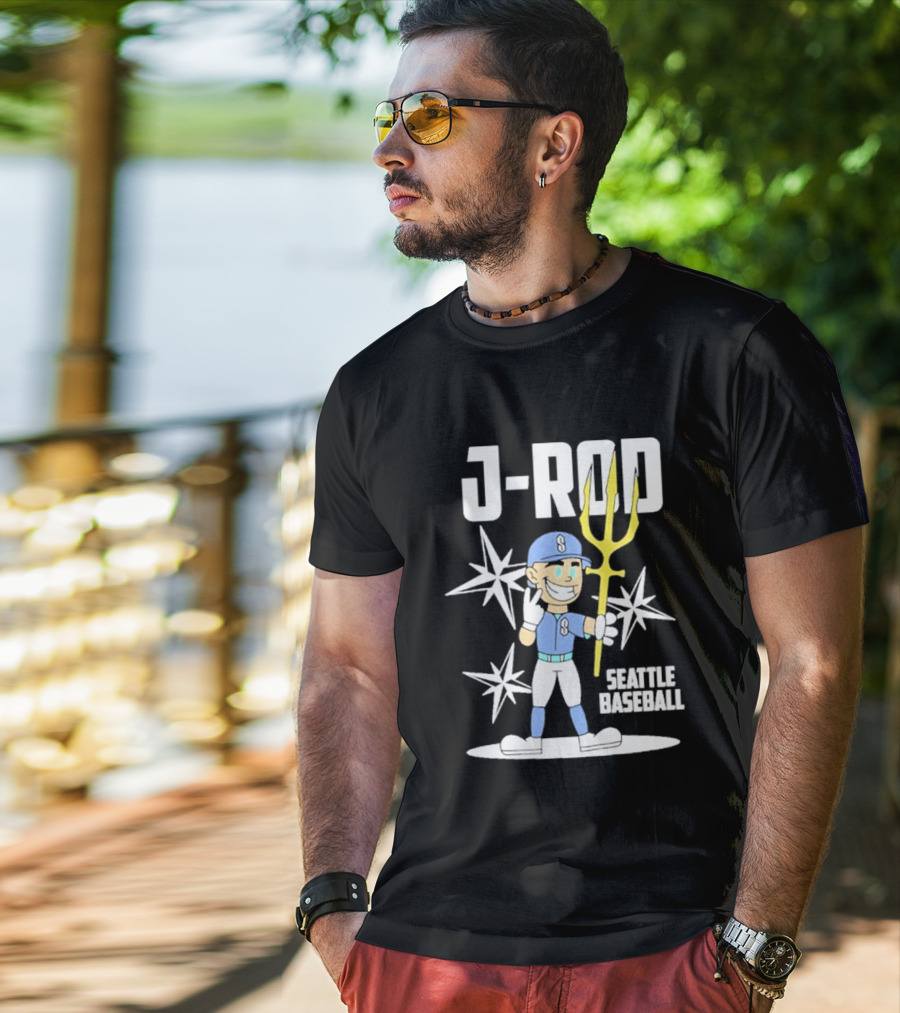 J Rod Seattle Baseball Julio Rodríguez Cartoon Trident Stars T-Shirt