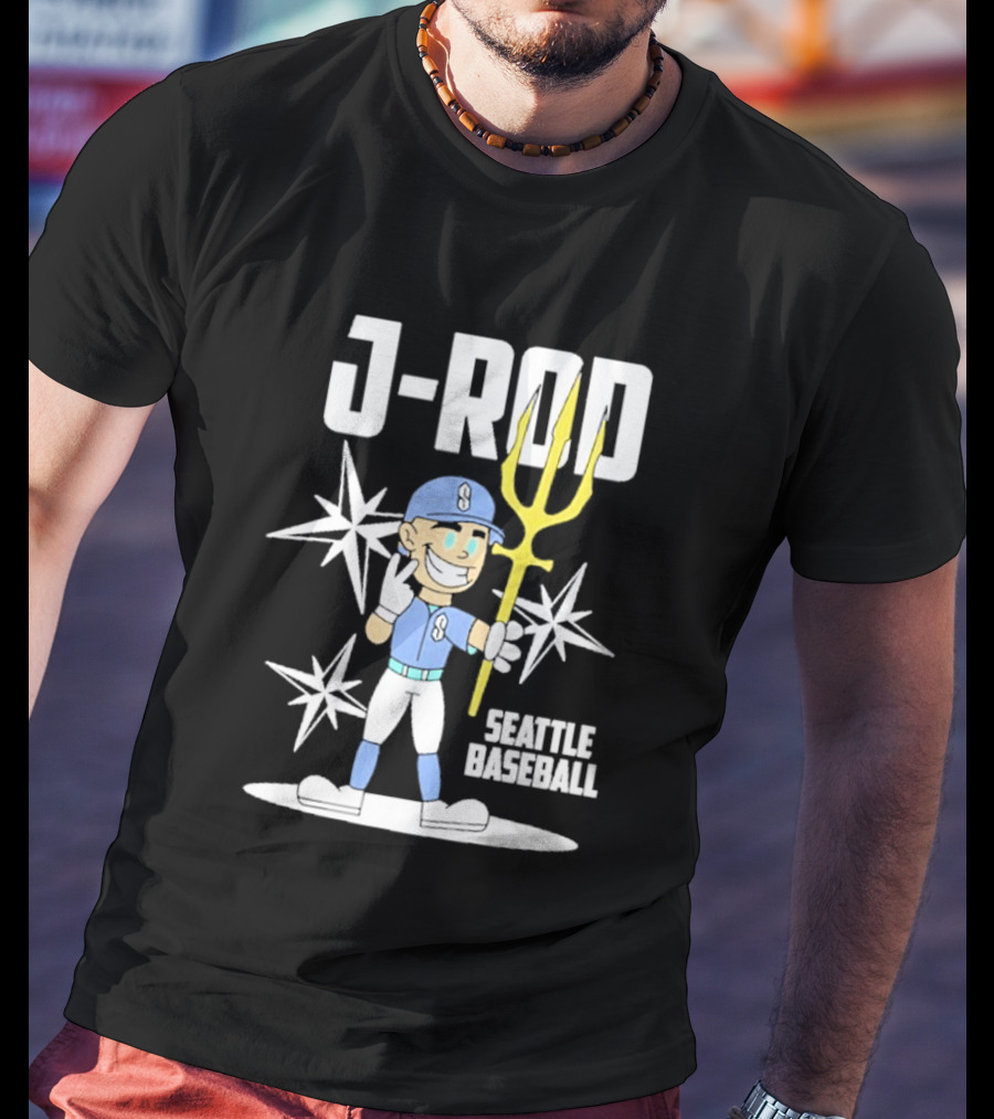 J Rod Seattle Baseball Julio Rodríguez Cartoon Trident Stars T-Shirt