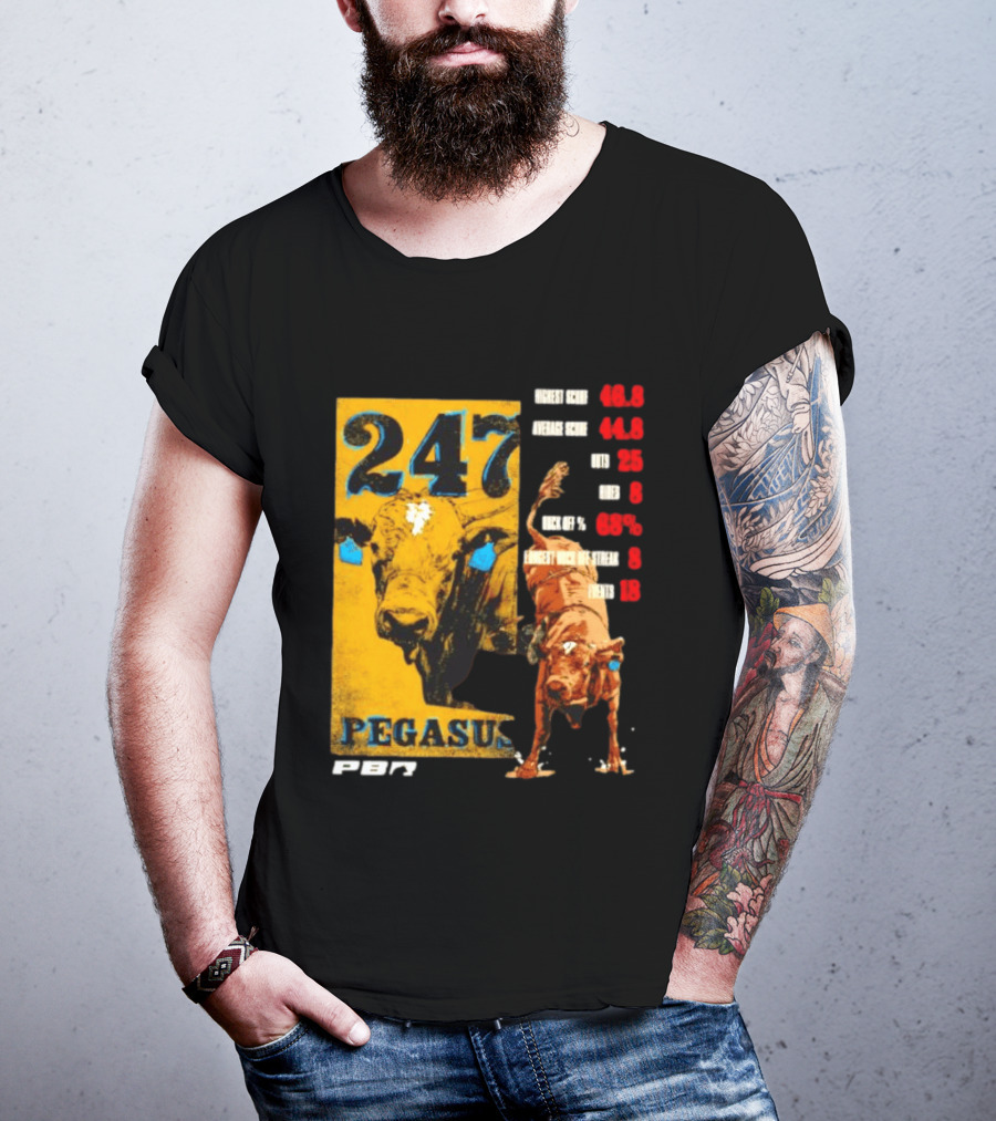 Pegasus 247 PBR Bull Riding Outs Stats Highest Average Score T-Shirt