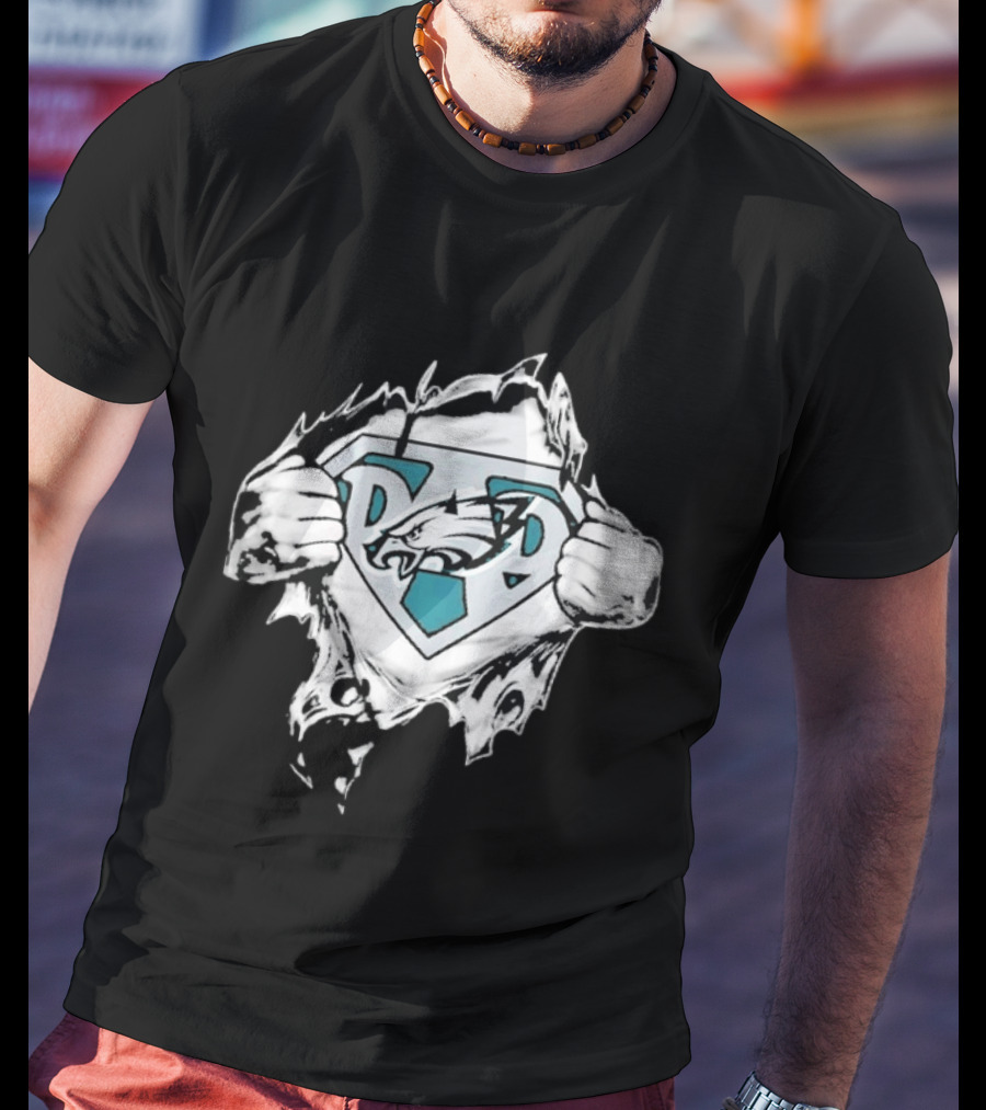 Philadelphia Eagles Super Dad Ripped Chest Fan T-Shirt