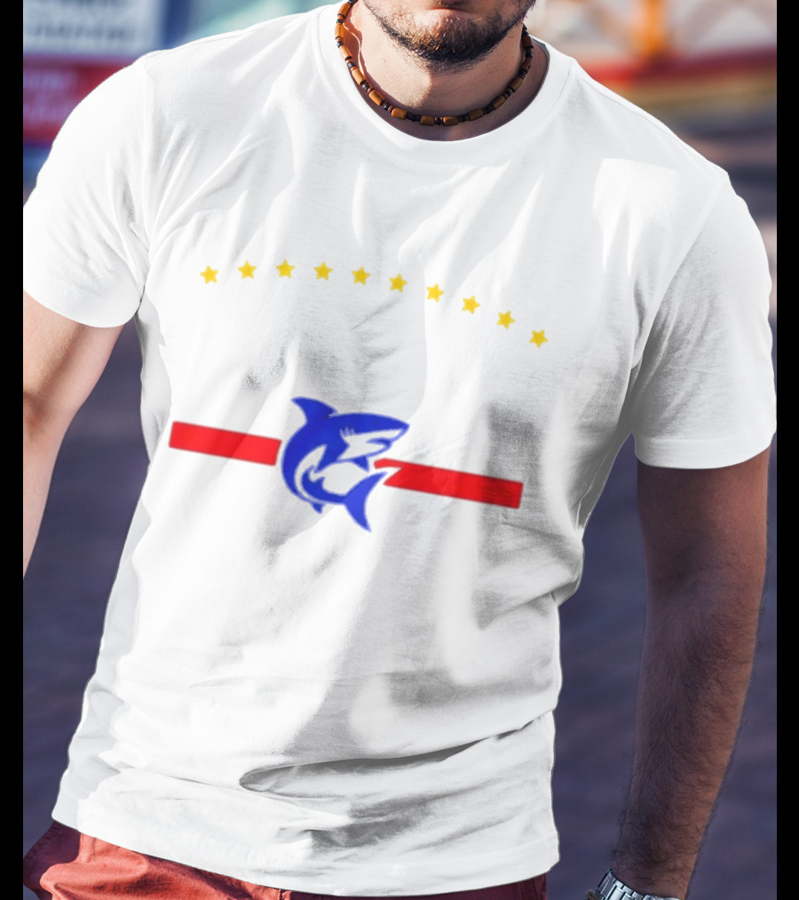 Cabo Verde Shark Stars Blue T-Shirt