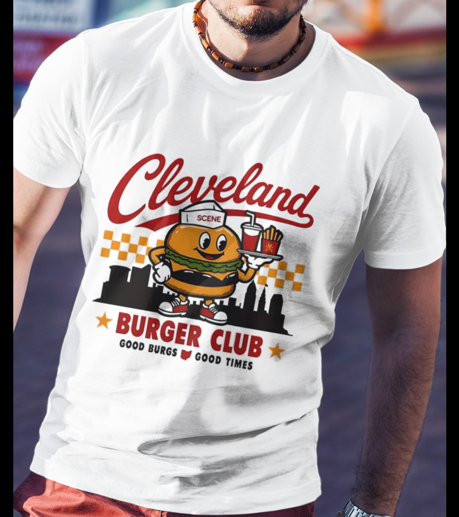 Cleveland Scene Burger Club City Skyline Good Burgs Good Times T-Shirt