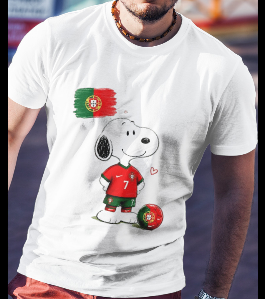 Cristiano Ronaldo Snoopy Portugal Football Number 7 Nike T-Shirt