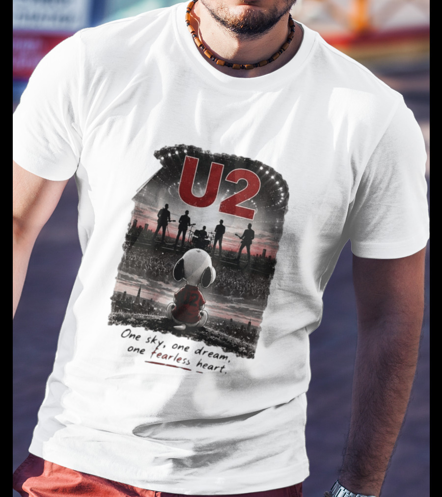 U2 Snoopy One Sky One Dream One Fearless Heart T-Shirt