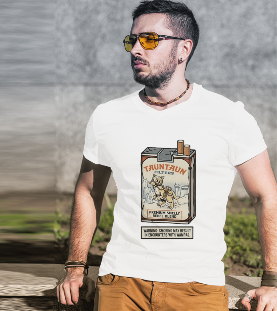 Tauntaun Filters Premium Smelly Rebel Blend Warning Smoking May Result In Encounters With Wampas T-Shirt