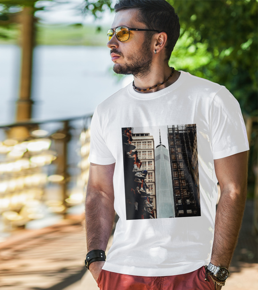 Jalen Brunson New York Knicks One World Trade Center Basketball Sneakers T-Shirt