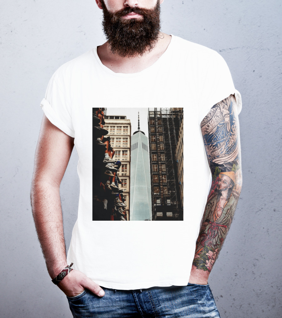 Jalen Brunson New York Knicks One World Trade Center Basketball Sneakers T-Shirt