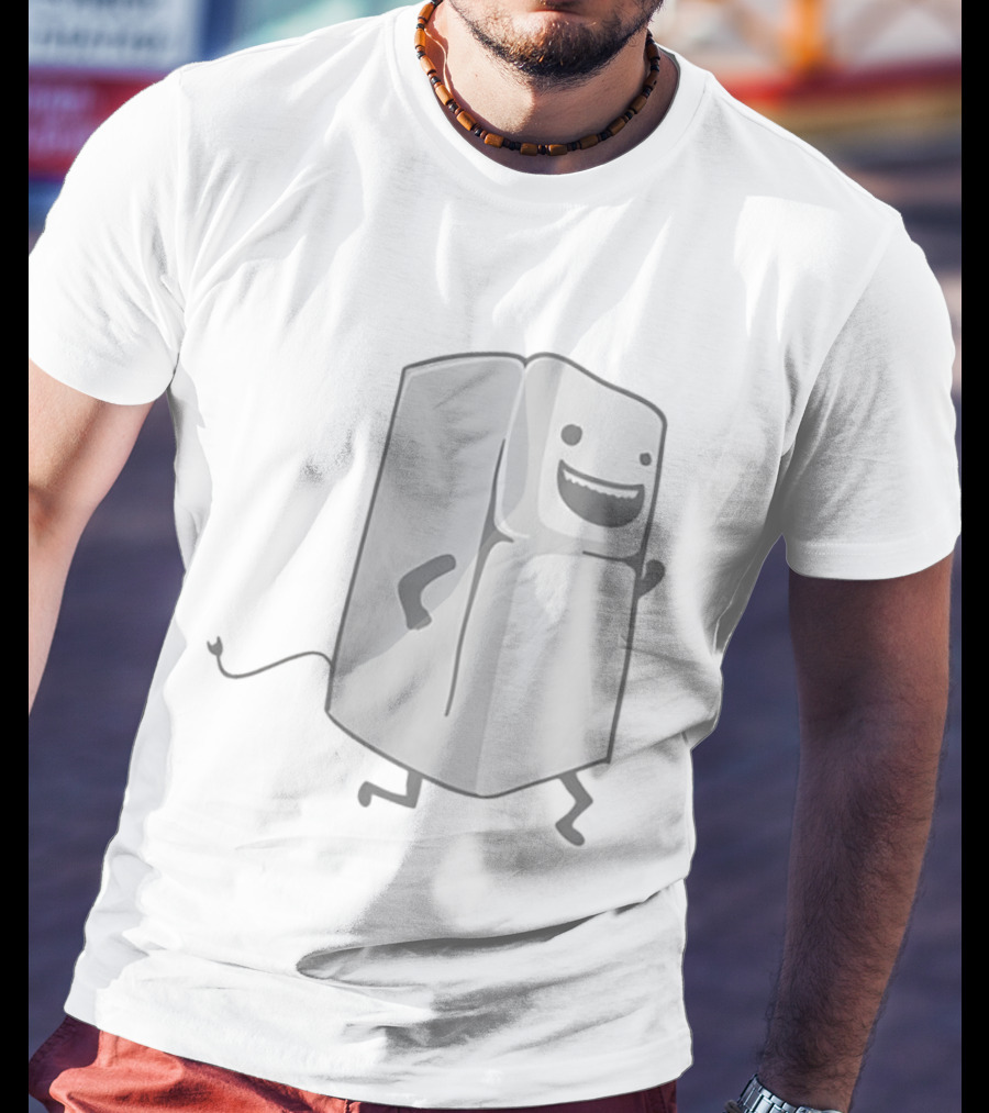 Refrigerator Running Cartoon Funny Playful Fridge T-Shirt