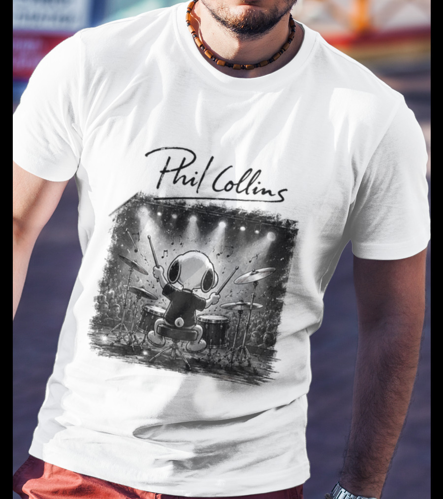 Snoopy Phil Collins Feel The Rhythm Trust The Heart Let It Flow T-Shirt