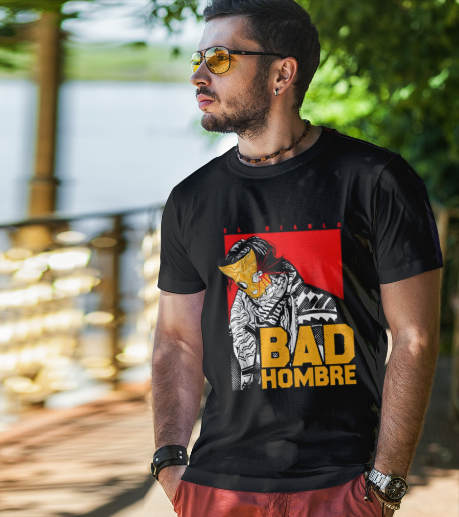 El Diablo Bad Hombre Mask Horror T-Shirt
