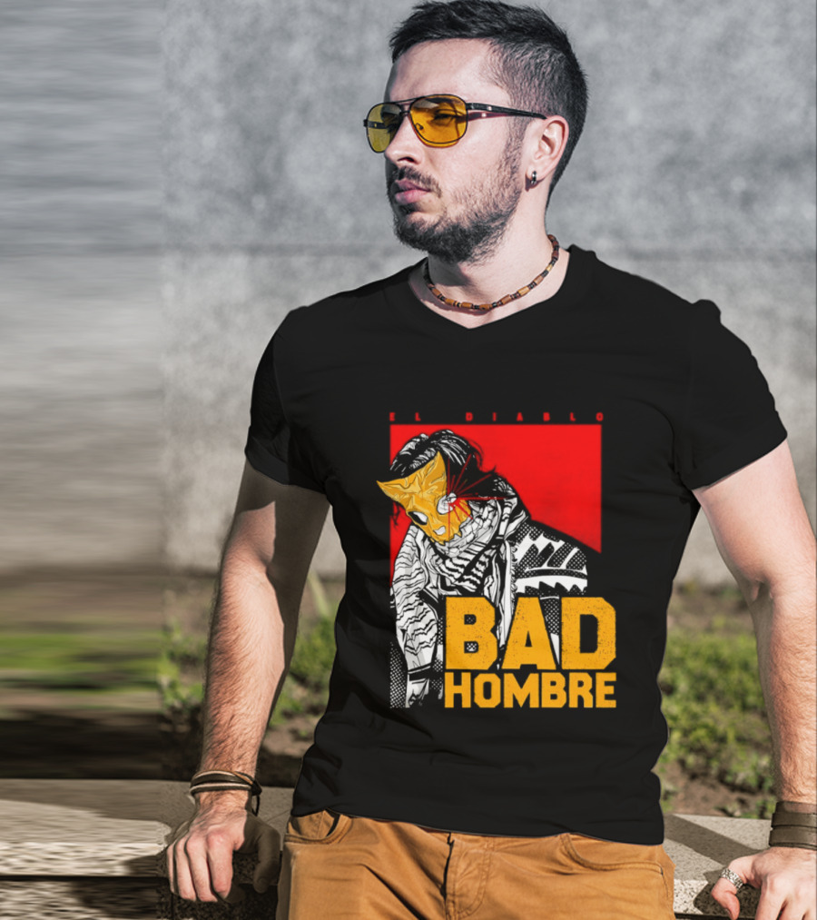 El Diablo Bad Hombre Mask Horror T-Shirt