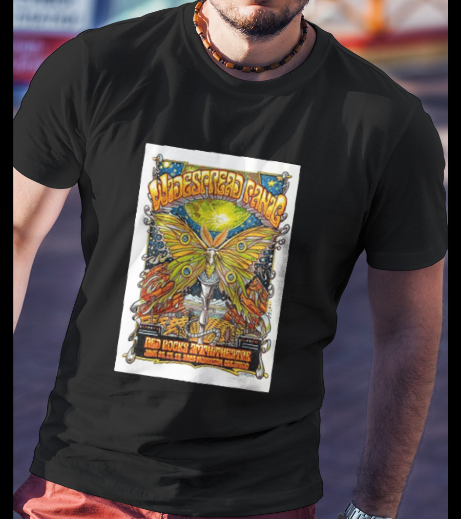 Widespread Panic June 26 28 2026 Red Rocks Amphitheatre Morrison Colorado Moth And Cosmic Sky T-Shirt
