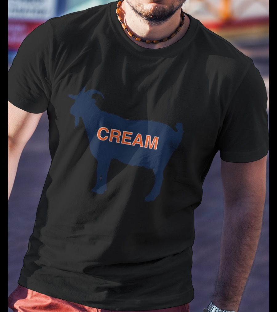 Greatest Of All Time CREAM Chicago Bears Goat T-Shirt