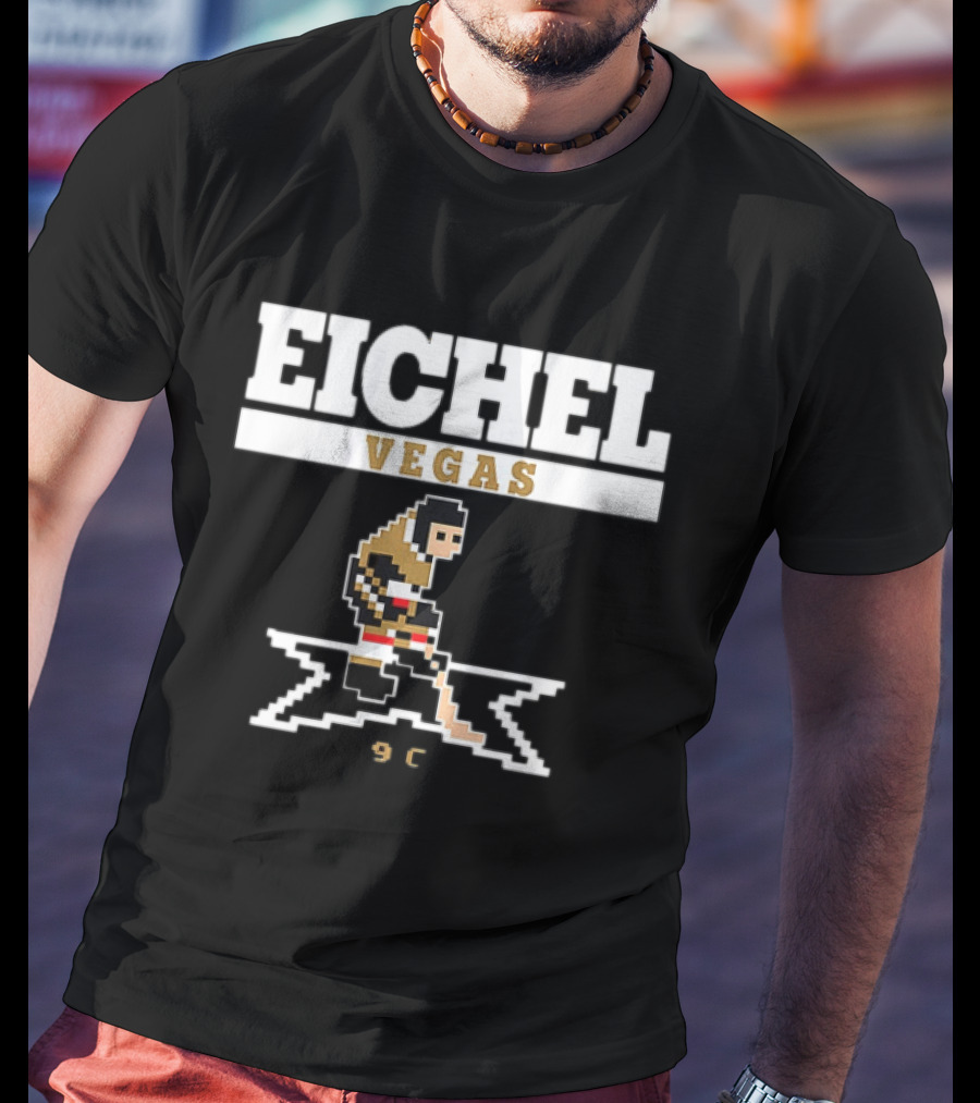Eichel Vegas Golden Knights 8 Bit Hockey Player T-Shirt