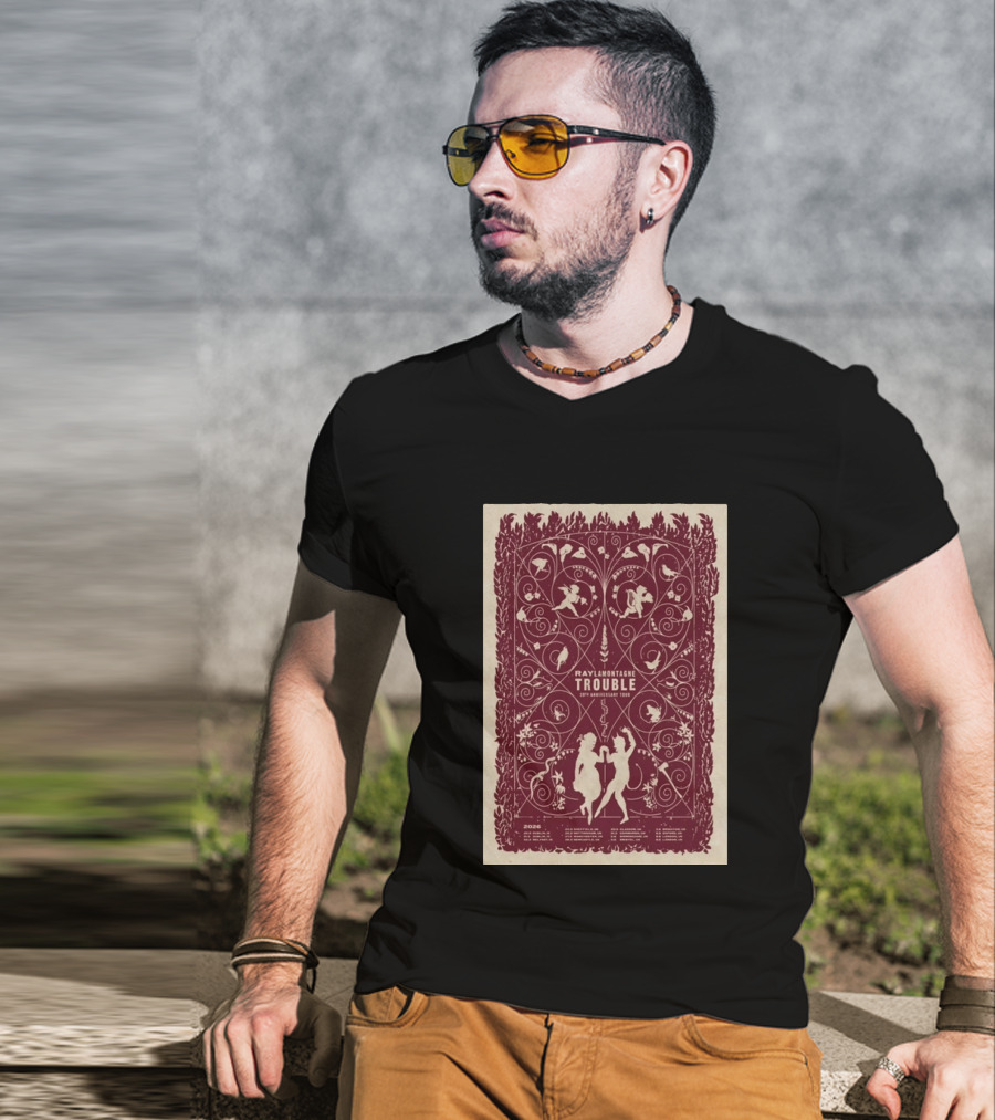 Ray LaMontagne Trouble 20th Anniversary Tour 2026 Botanical T-Shirt