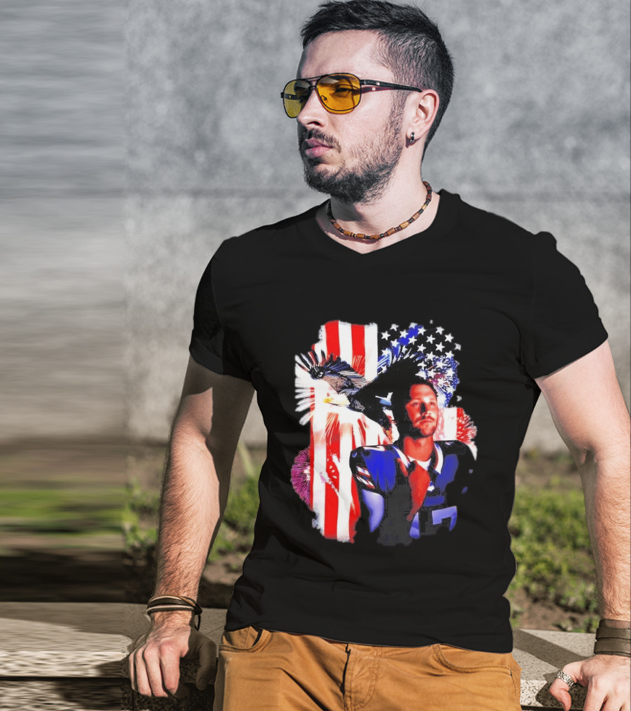 Josh Allen American Flag Eagle Patriots And Stars T-Shirt