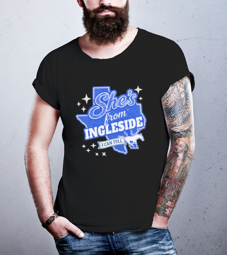 She's From Ingleside I Can Tell Texas Map Mustang T-Shirt