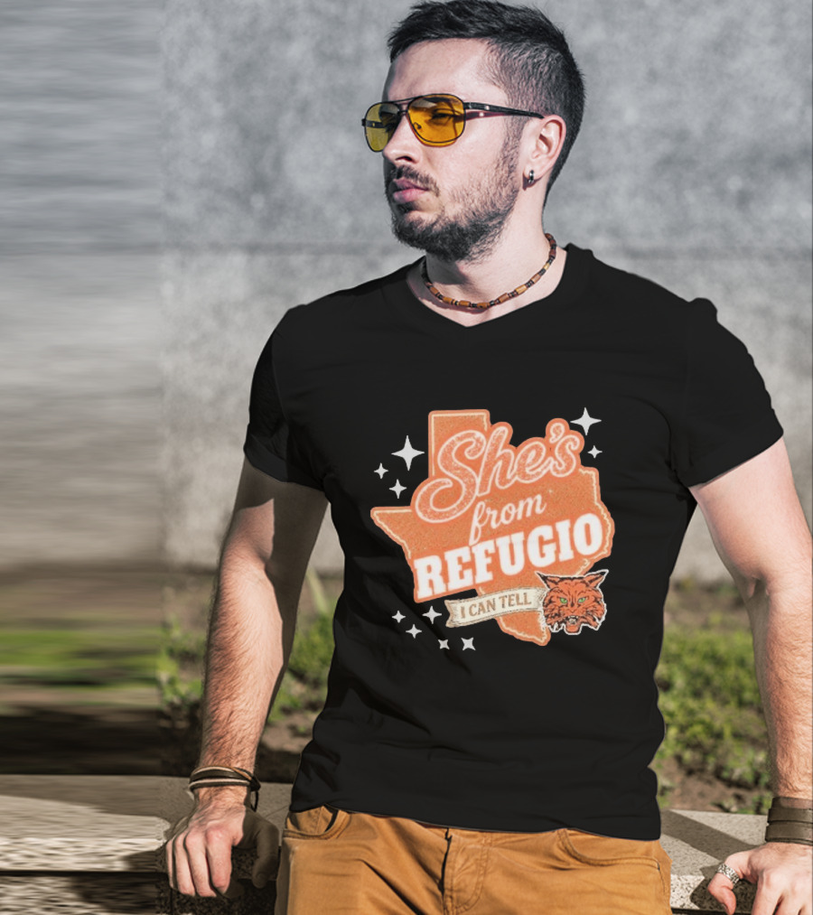 She's From Refugio I Can Tell Texas Wildcat Stars T-Shirt