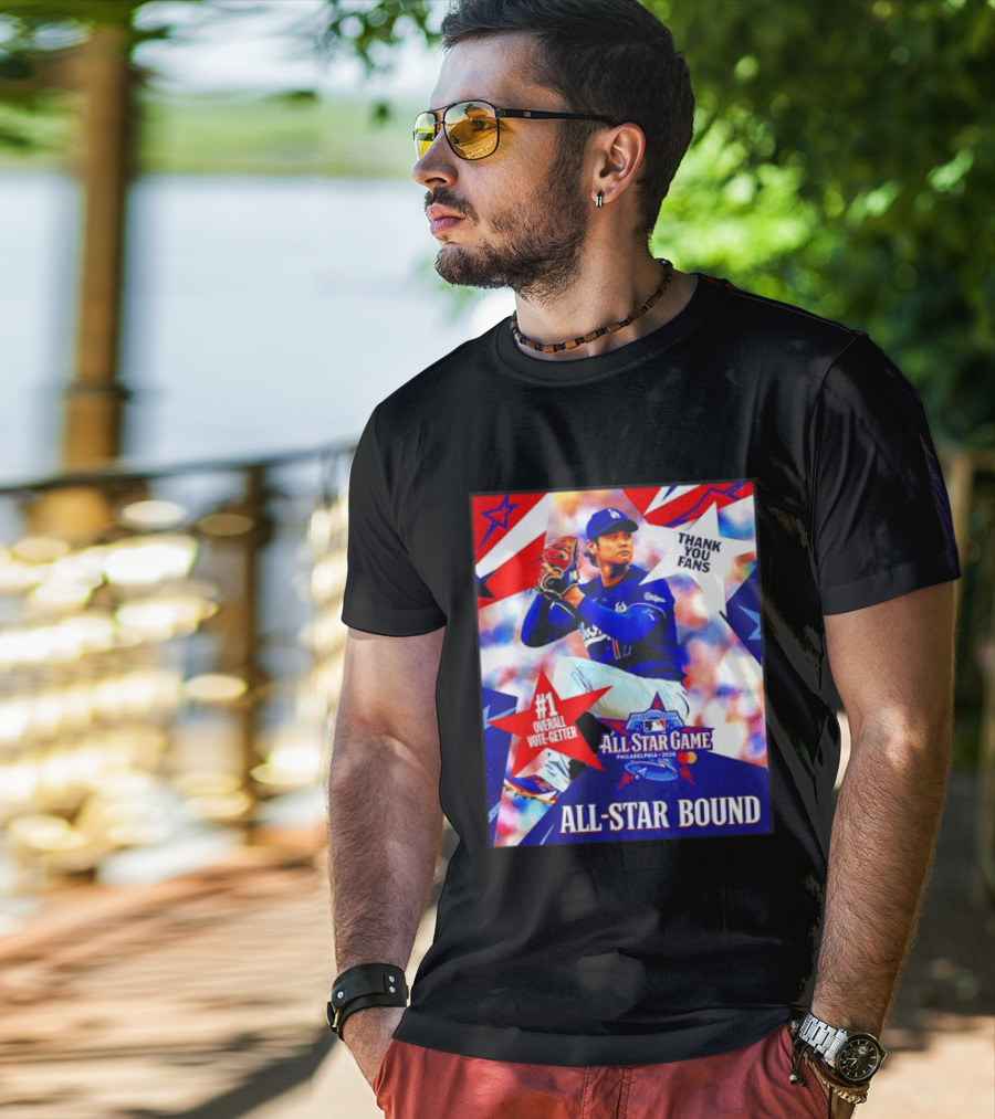 All Star Game Philadelphia 2026 Shohei Ohtani Los Angeles Dodgers All Star Bound Thank You Fans #1 Overall Vote Getter T-Shirt