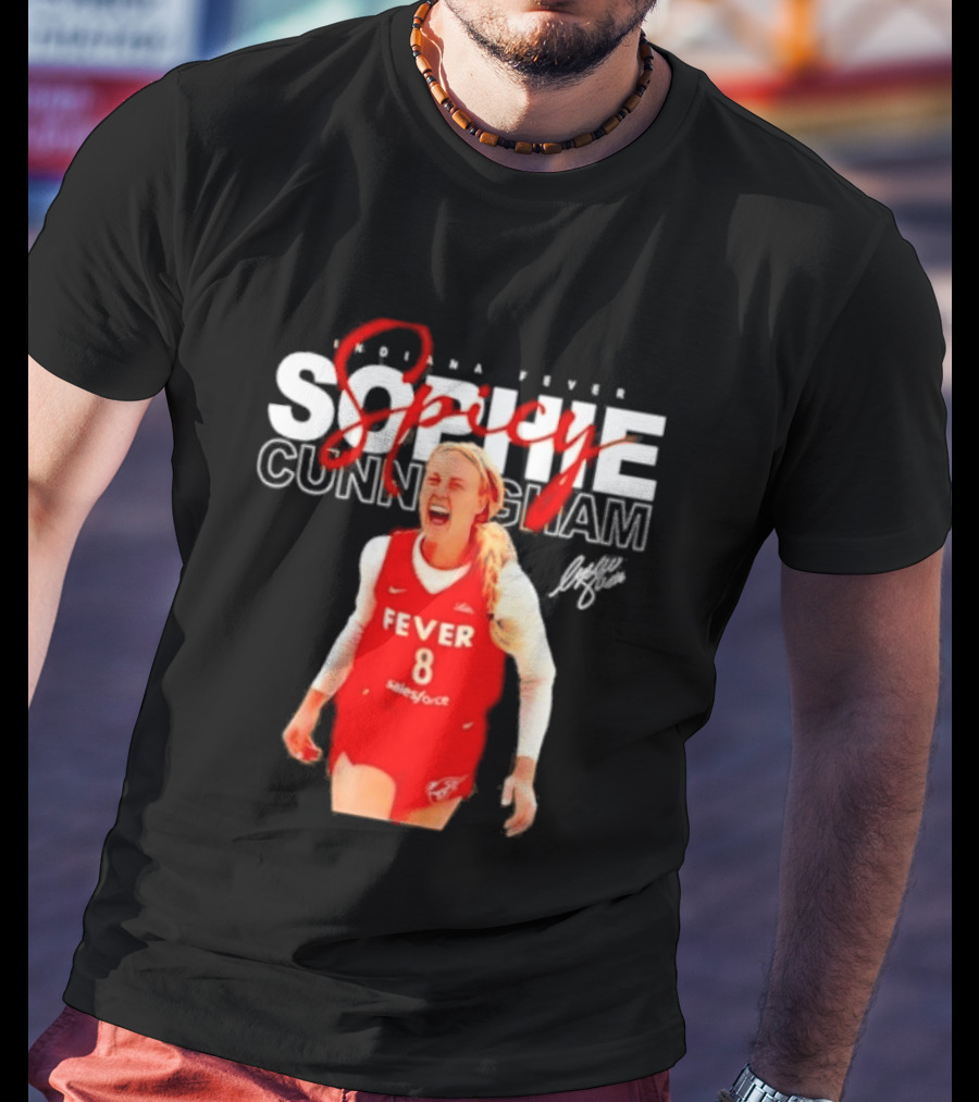 Sophie Cunningham Indiana Fever Spicy Basketball Player Number 8 T-Shirt