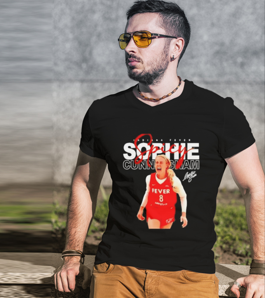 Sophie Cunningham Indiana Fever Spicy Basketball Player Number 8 T-Shirt