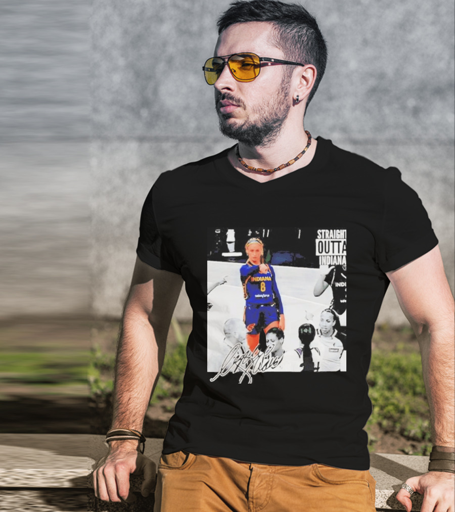 Sophie Cunningham Indiana Basketball Straight Outta Signature T-Shirt