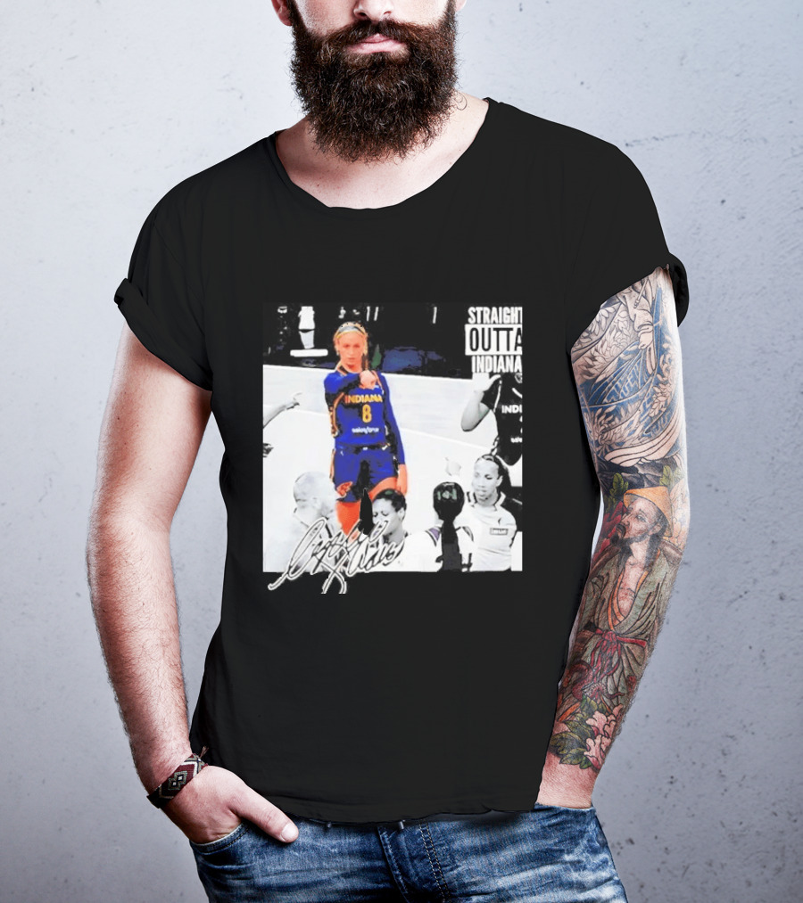 Sophie Cunningham Indiana Basketball Straight Outta Signature T-Shirt