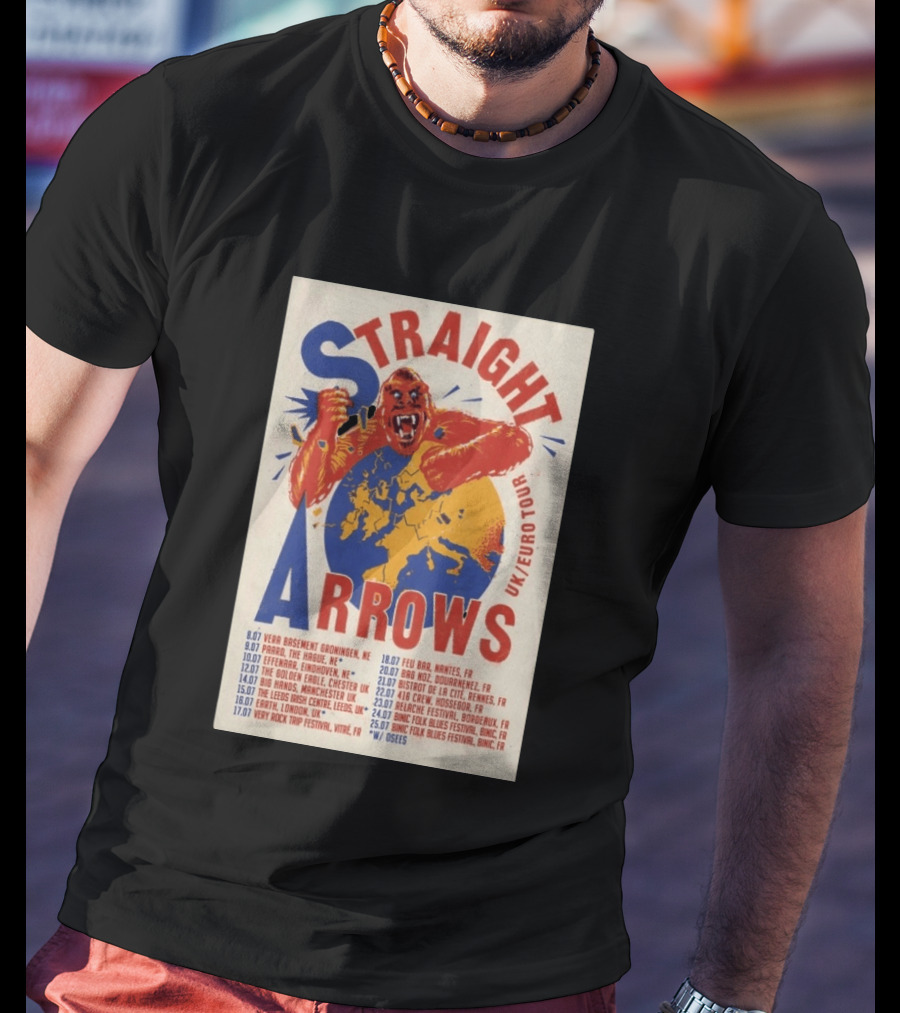 Straight Arrows Euro Uk Tour Live Dates 2026 T-Shirt