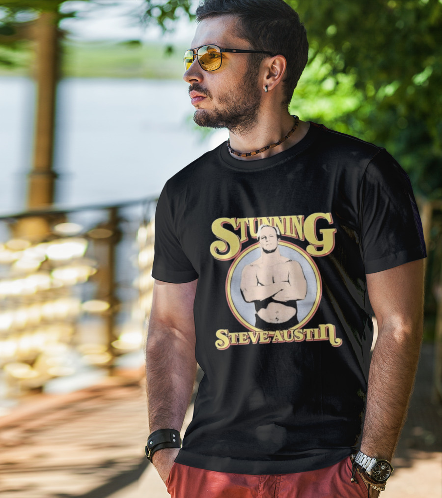 Stunning Steve Austin Professional Wrestling Iconic Pose T-Shirt