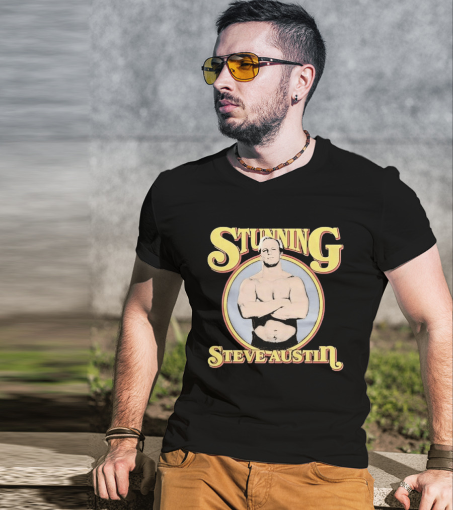 Stunning Steve Austin Professional Wrestling Iconic Pose T-Shirt
