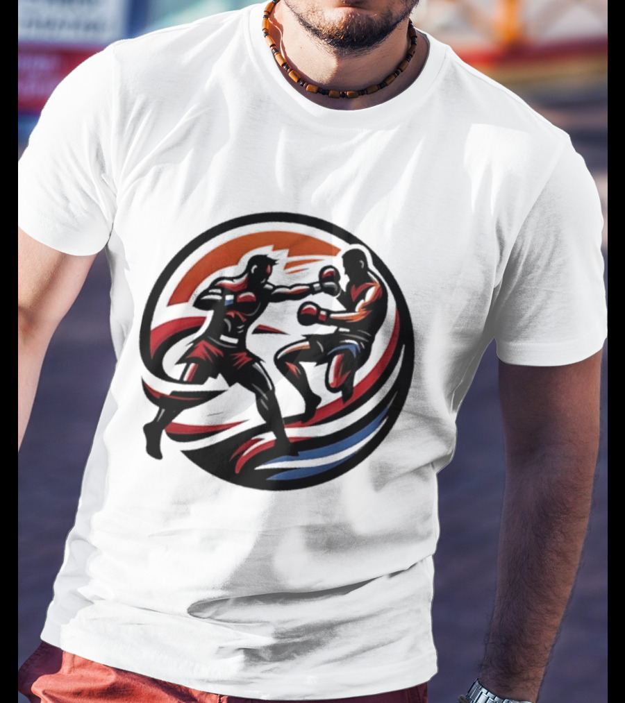 Boxing Fighters Dynamic Circle Rug T-Shirt