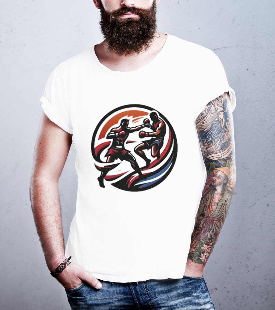 Boxing Fighters Dynamic Circle Rug T-Shirt