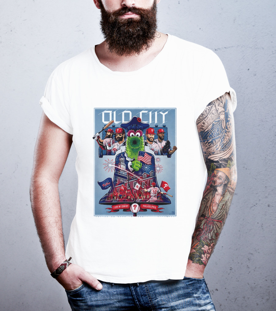 Bryce Harper Kyle Schwarber Philadelphia Phillies The Phanatic I Love My Country Old City MLB All Star Game 2026 T-Shirt