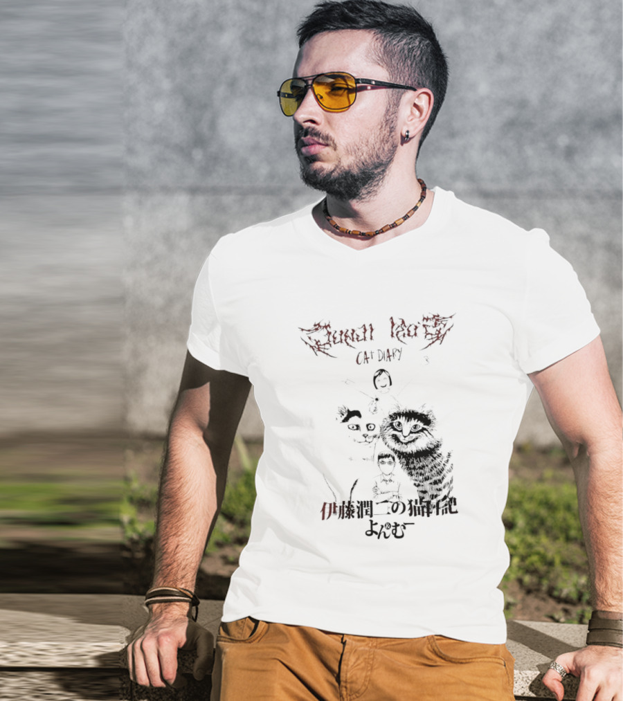 Junji Ito Cat Diary Yon Mu Welcome To House Of Horrors T-Shirt