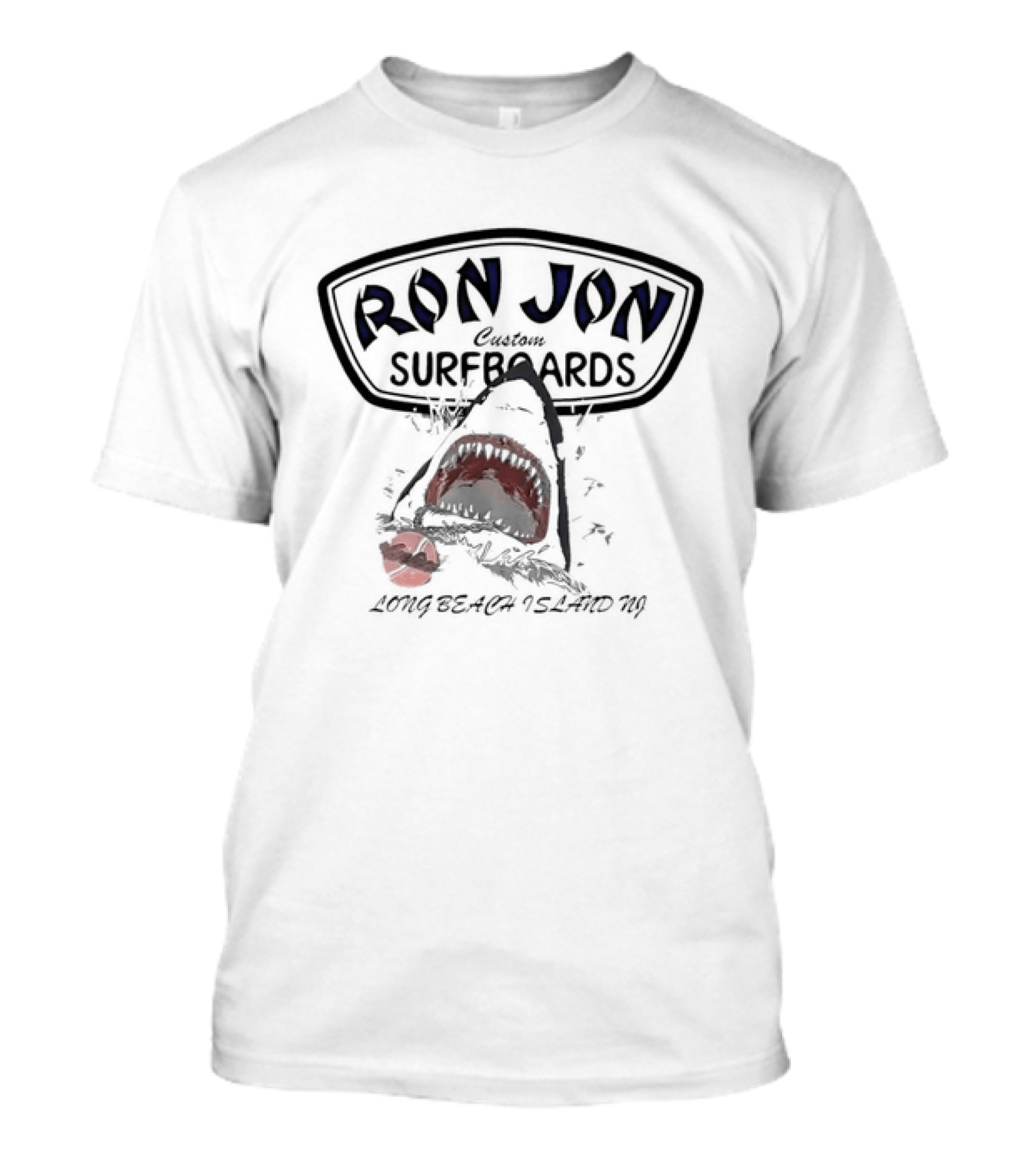 Long Beach Island NJ Ron Jon Custom Surfboards Shark Eating T-Shirt