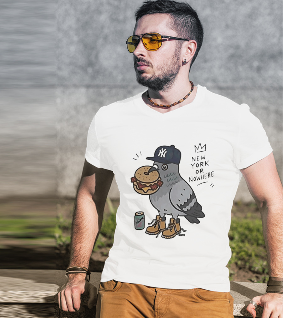 New York Or Nowhere Pigeon Bagel Timberlands Arizona Iced Tea T-Shirt