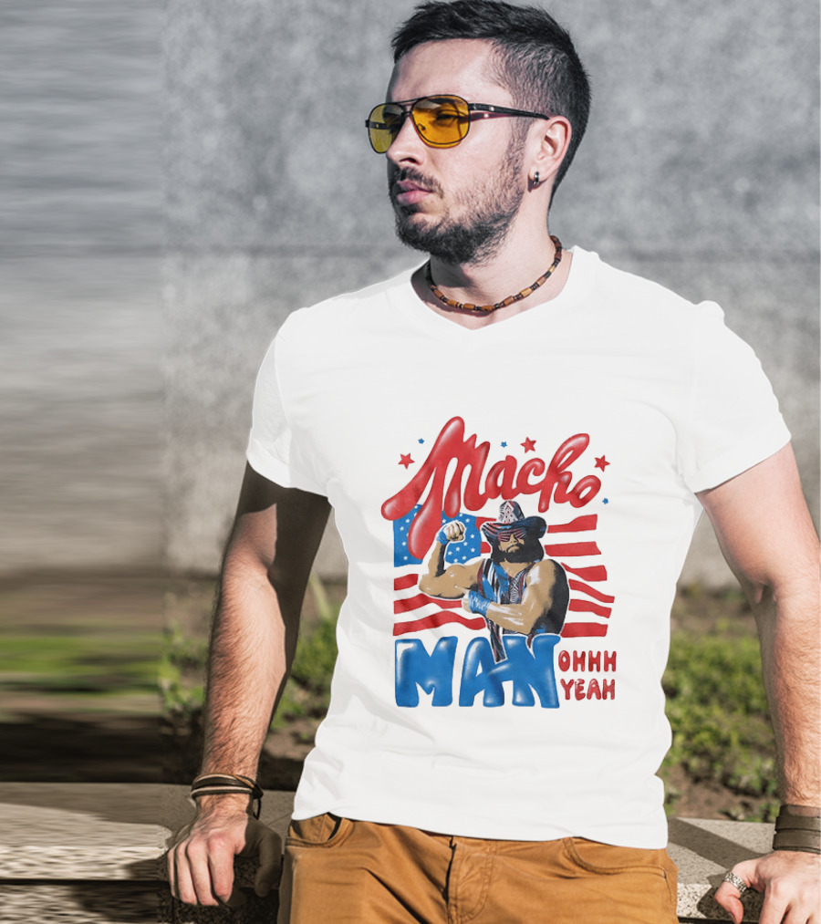 Macho Man Ohhh Yeah Patriotic Wrestling T-Shirt