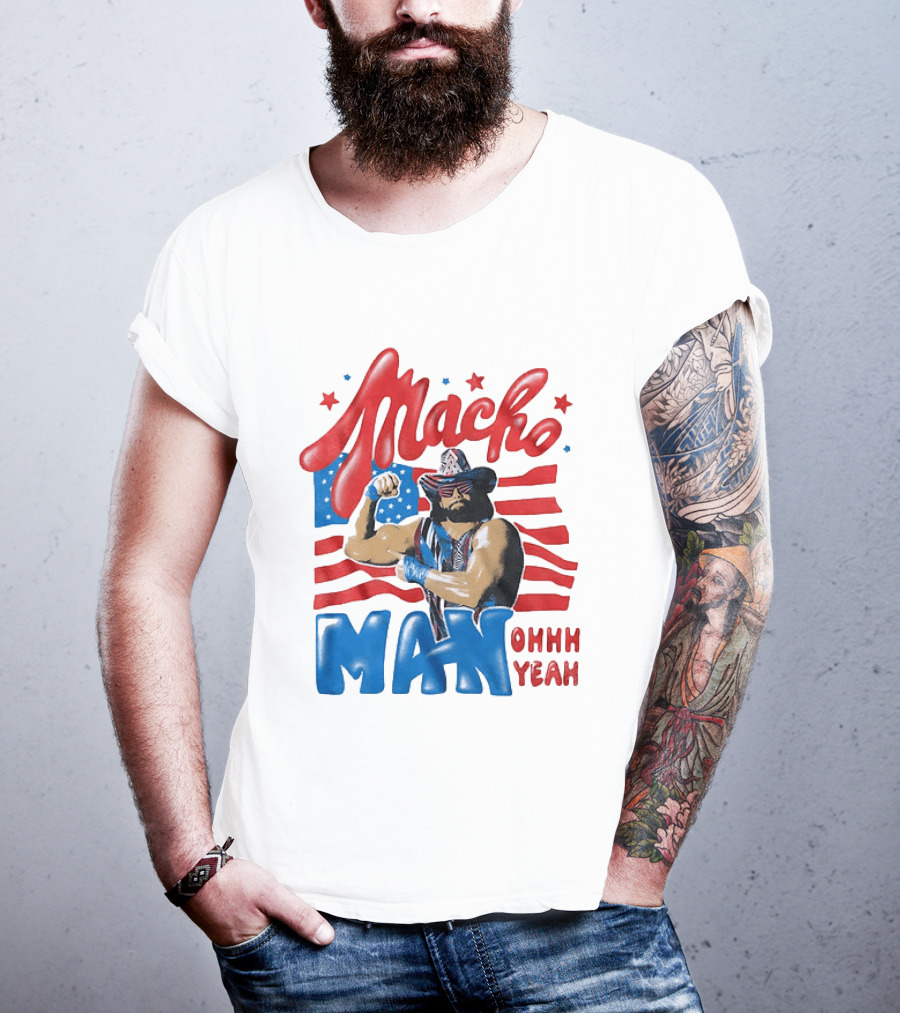 Macho Man Ohhh Yeah Patriotic Wrestling T-Shirt
