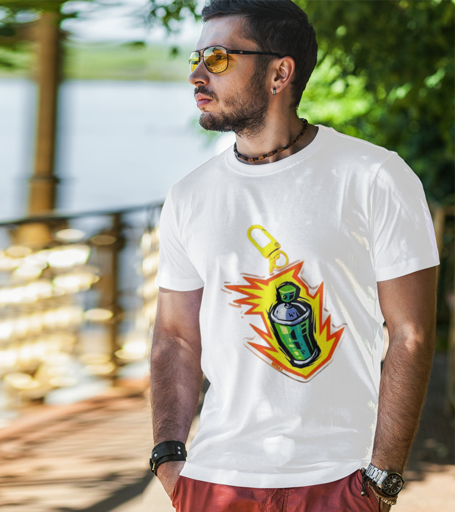 Tokyo To Tag Graffiti Spray Paint Can Yellow Burst Clip T-Shirt
