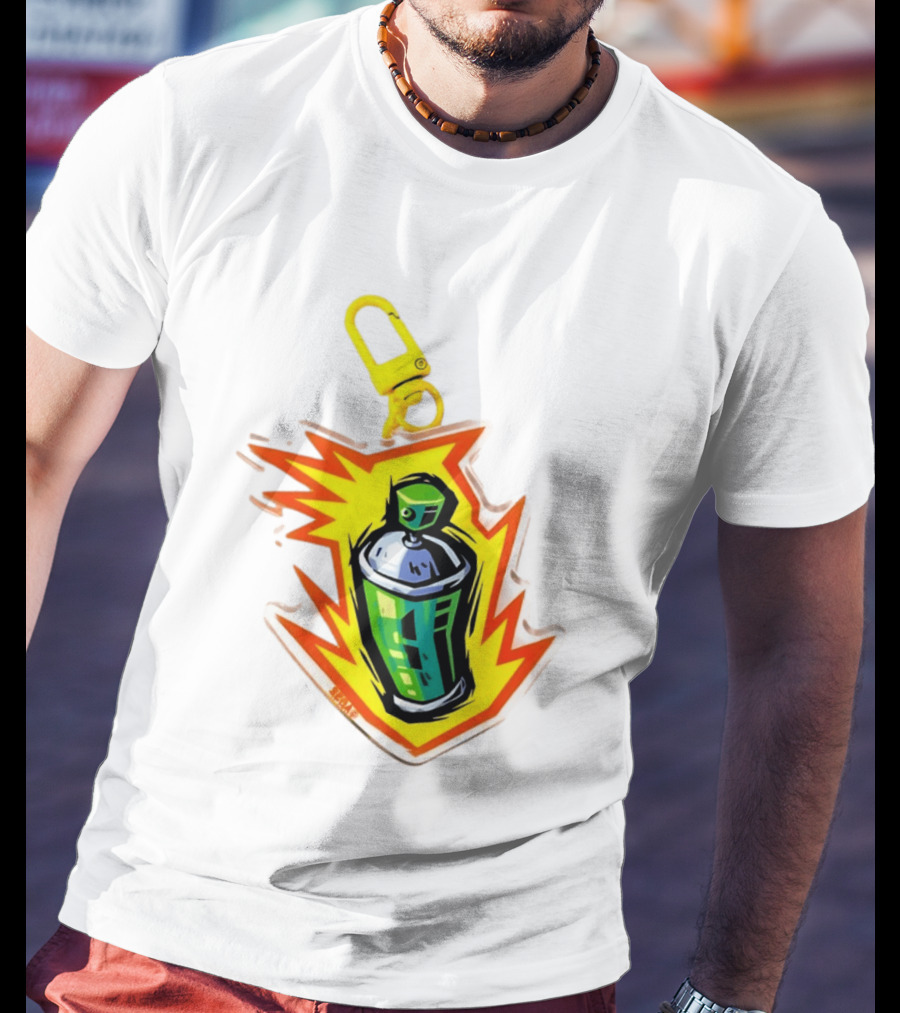 Tokyo To Tag Graffiti Spray Paint Can Yellow Burst Clip T-Shirt
