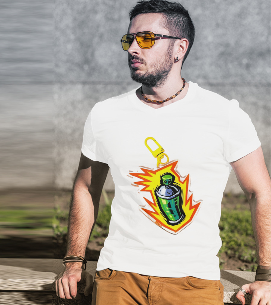 Tokyo To Tag Graffiti Spray Paint Can Yellow Burst Clip T-Shirt