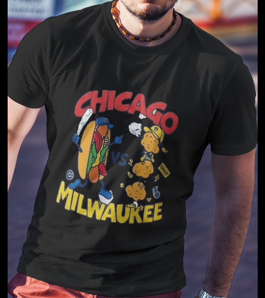 Chicago VS Milwaukee Baseball Hot Dog Cheese Curd Rivalry 2026 T-Shirt
